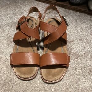 Aetrex Brown Strappy Sandals